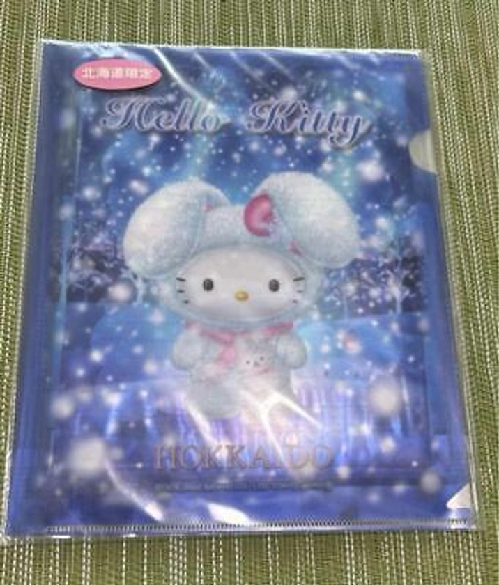 Hello Kitty Snow Rabbit Hokkaido Limited Letter Set With Clear File 2002