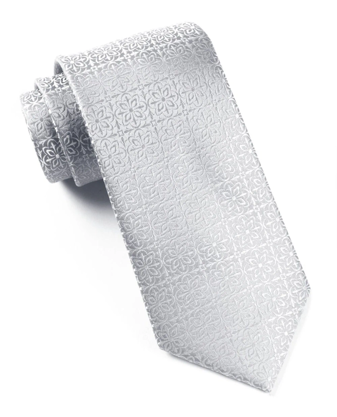 Opulent Silver Tie | Silk Ties | Tie Bar