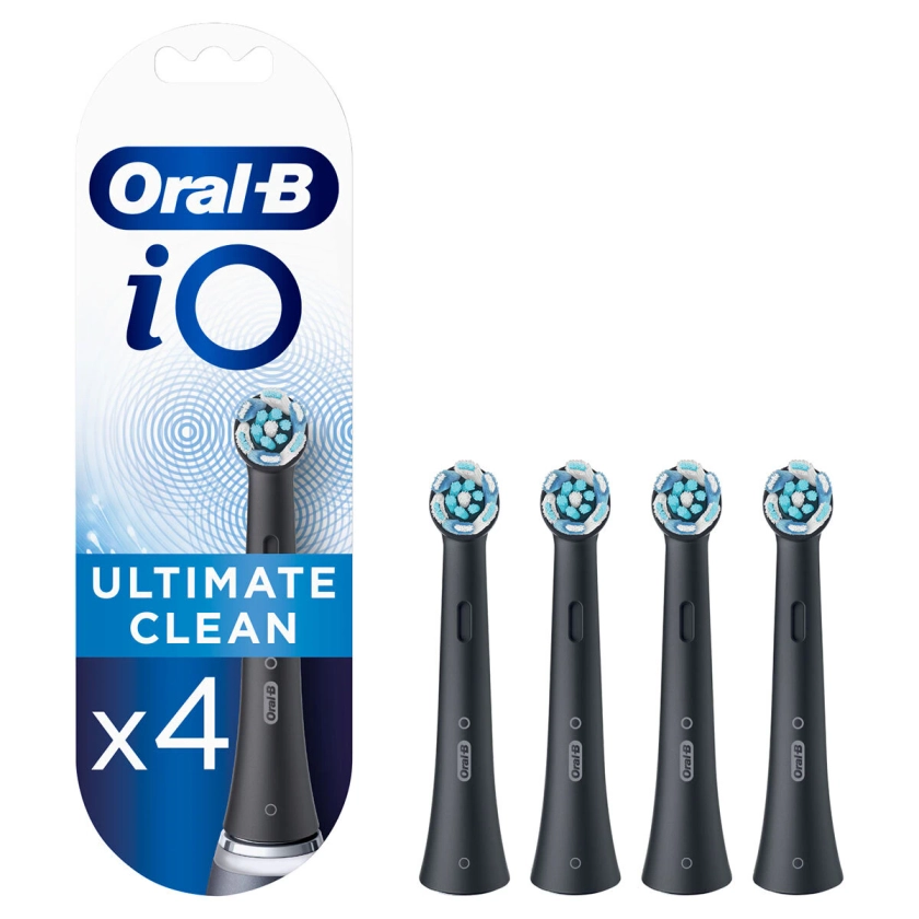 Oral B iO Ultimate Clean Brush Heads in Black 4 Pack | Co...