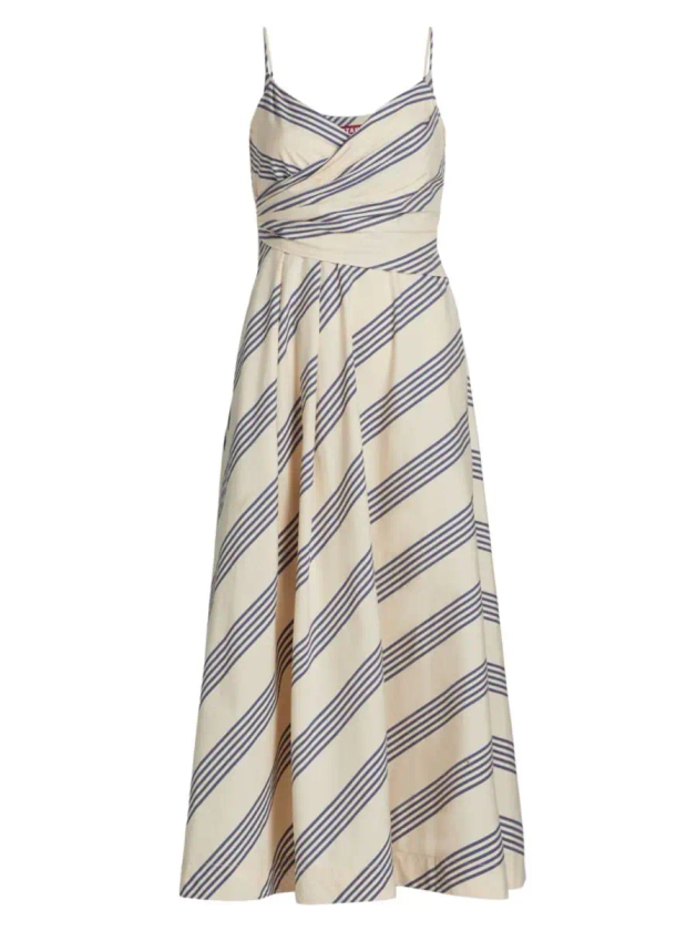 Shop Staud Sarah Striped Stretch-Cotton Dress | Saks Fifth Avenue