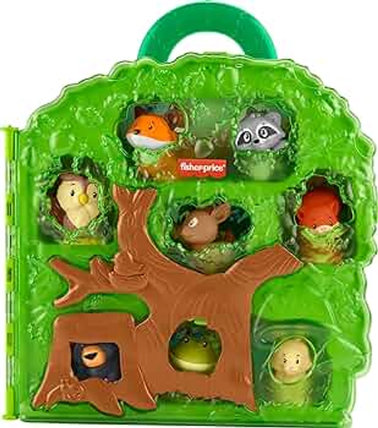 Fisher-Price Little People Toddler Toy Forest Friends Carry Case Playset with Animal Figures for Pretend Play Kids Ages 1+ Years