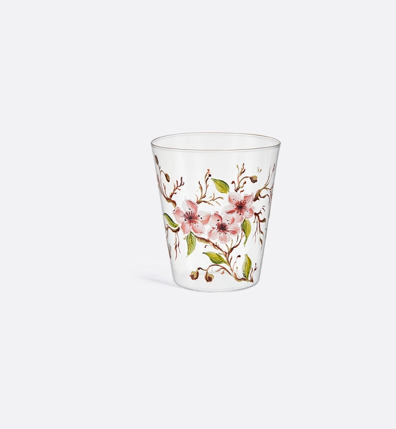 Hand-Painted Water Glass Pink Les Cerisiers | DIOR