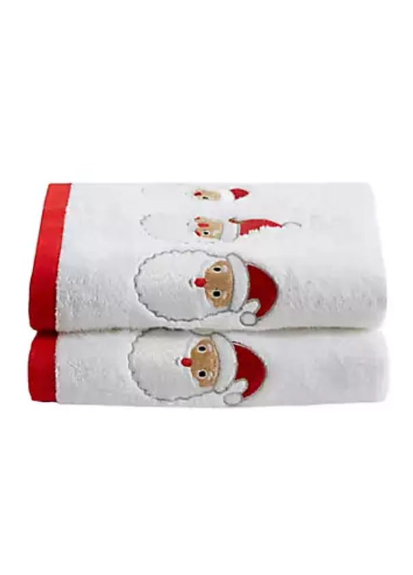 Fusion Christmas Santa Pair of Cotton Hand Towels | Freemans