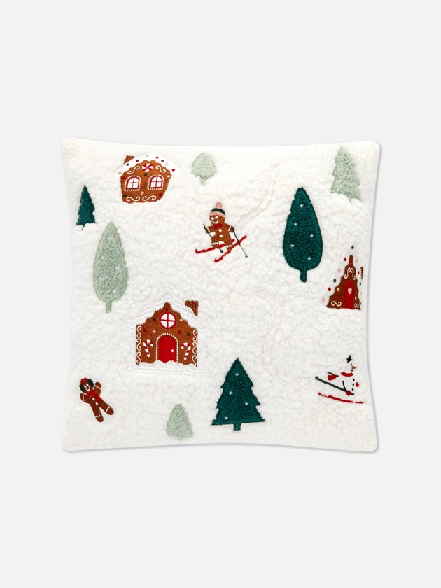 Square Christmas Scene Cushion