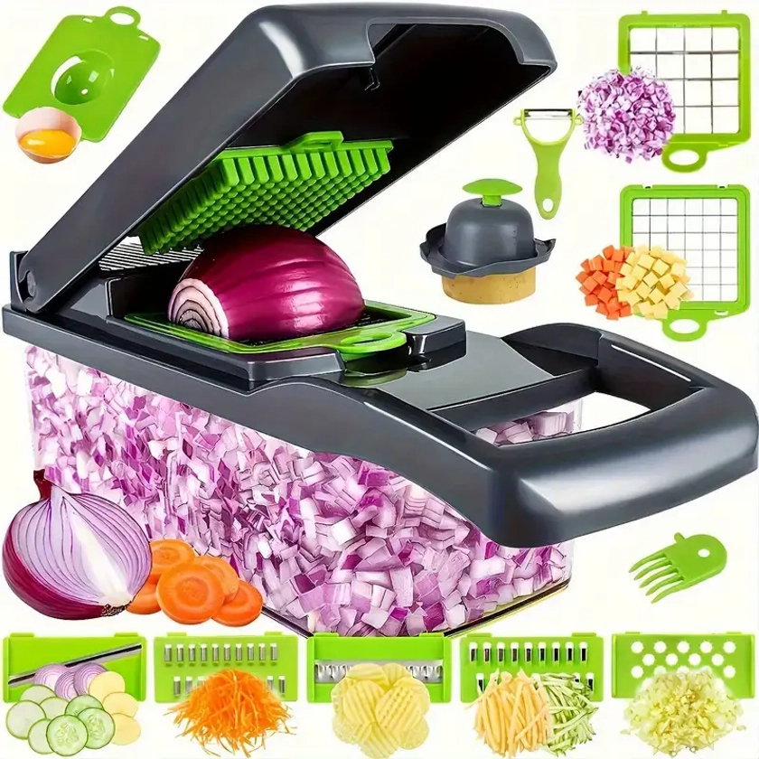 16 in 1 Vegetable Chopper Set Multifunctional - Temu United Kingdom