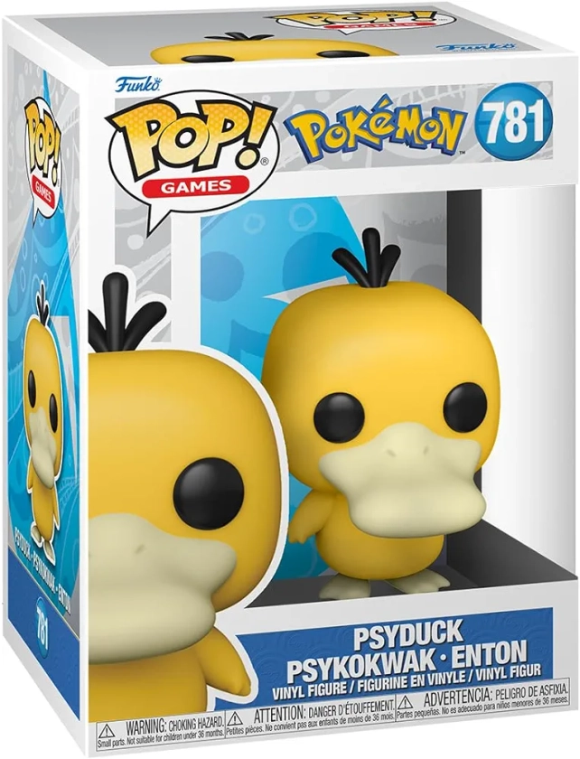 Funko Pop! Games: Pokemon - Psyduck - Psykokwak - Figurine en Vinyle à Collectionner - Idée de Cadeau - Produits Officiels - Jouets pour Les Enfants et Adultes - Video Games Fans