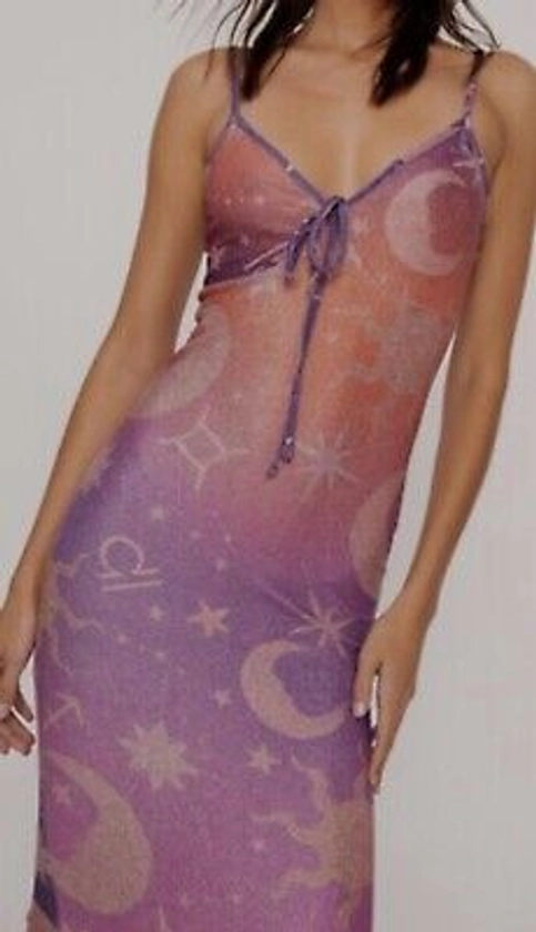 Nasty Gal Womens Ombre Celestial Printed Cami Midi Dress Size 2 US / 6 UK | eBay