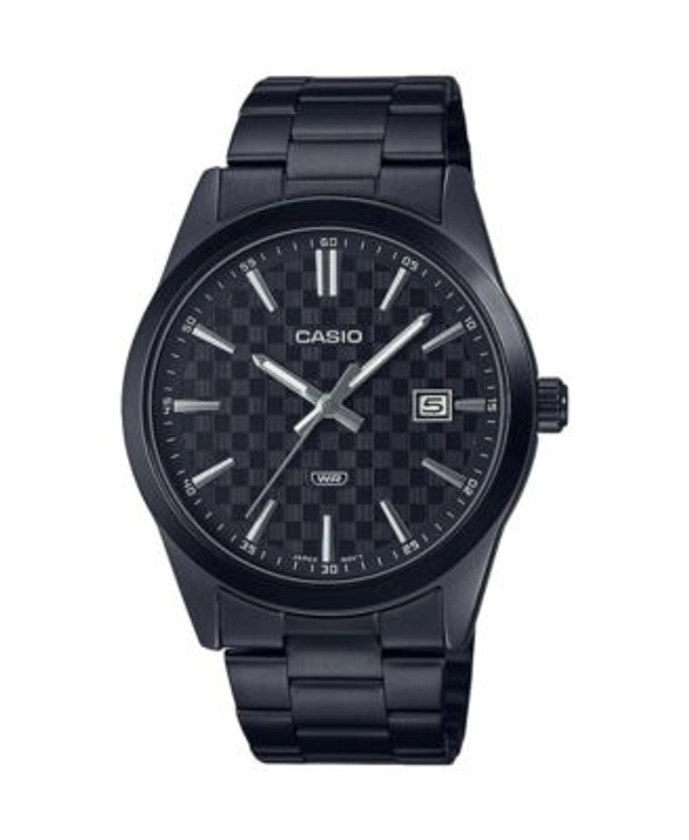 Casio Men's Three-Hand Black Stainless Steel Watch 41mm, MTPVD03B-1A