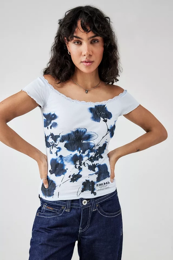 BDG Floral Off-The-Shoulder Top