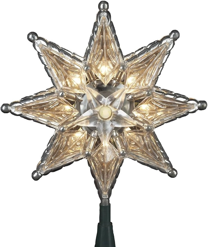 Amazon.com: Kurt S. Adler Estrela de Natal Kurt Adler com 10 luzes de 8 pontas, 20 cm, copa de árvore transparente : Casa