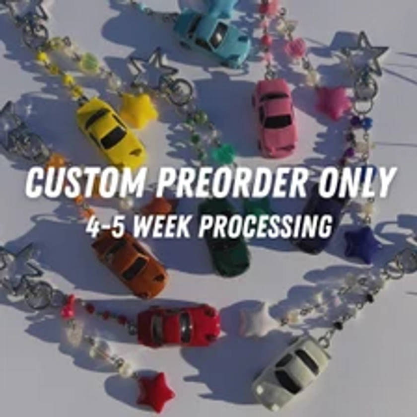 CUSTOM PREORDER Mazda Miata Keychain | NA Miata, Beaded Keychain, 3D Printed Charm, Gifts for Car Enthusiast, Car Theme Gift, Present