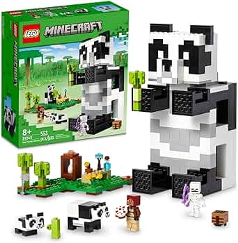 LEGO Minecraft The Panda Haven, Movable Toy House with Baby Pandas Animal Figures, Gaming Toys for Kids, Gift Idea for Boys and Girls Ages 8 Plus, 21245