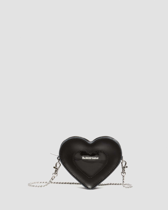 Mini Heart Shaped Leather Bag in Black | Dr. Martens