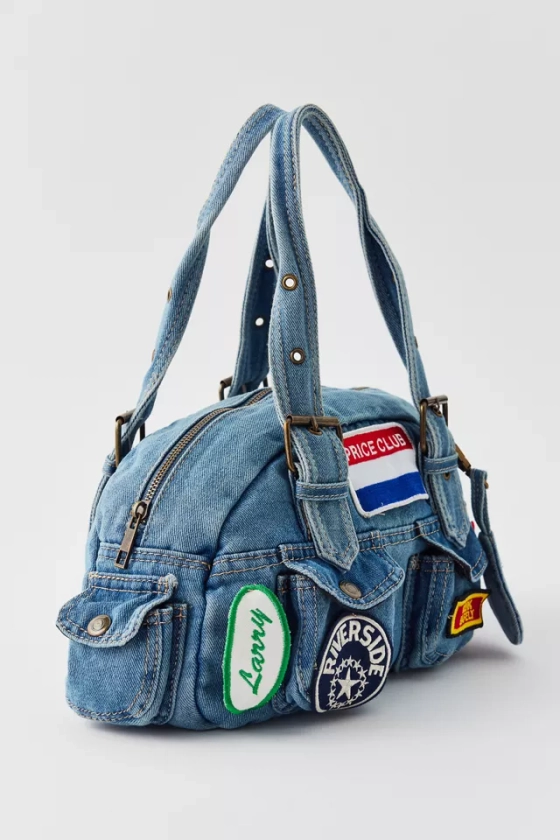 BDG Patches Denim Duffle Shoulder Bag