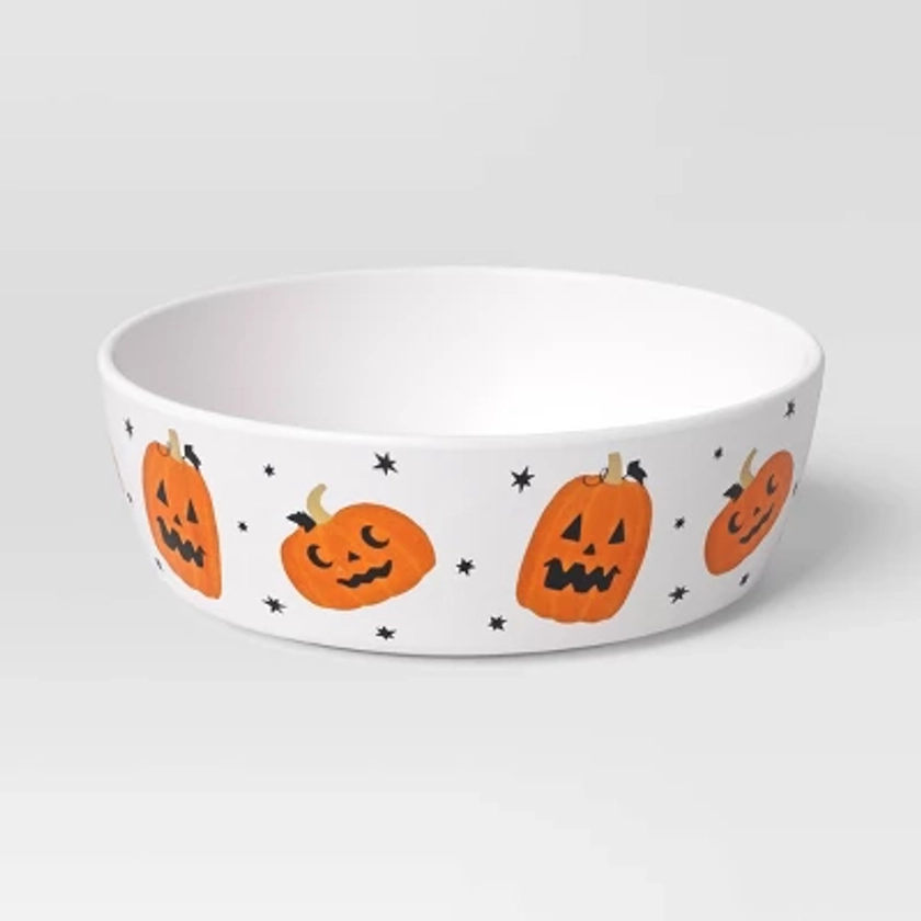 29 fl oz Halloween Bamboo and Melamine Pumpkins Cereal Bowl White - Hyde & EEK! Boutique™