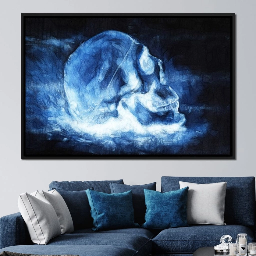 Blue Skull - Canvas Print