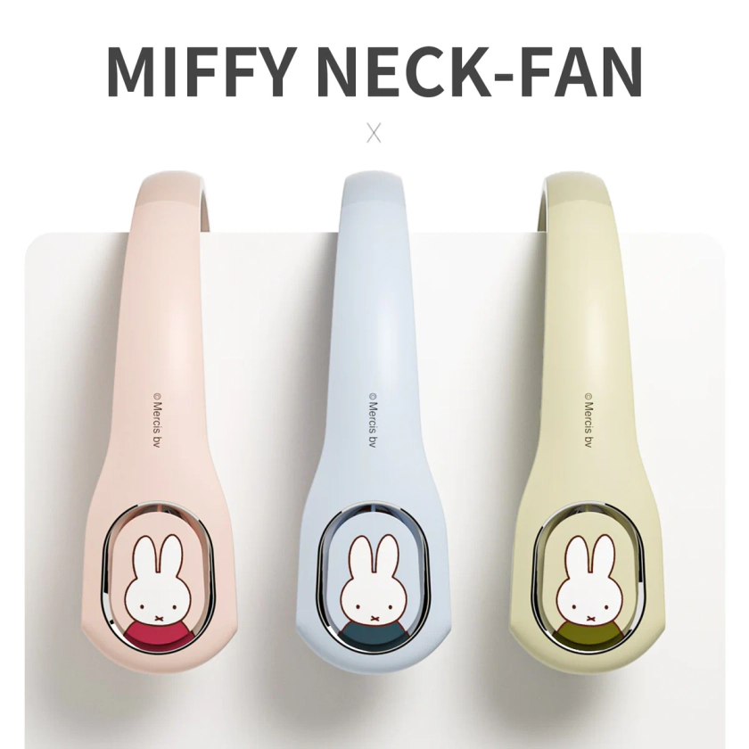 MIFFY NECK FAN USB Portable Rechargeable 360 degree summer fan mipow X Miffy ミッフィー nijntje 米菲