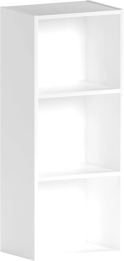 Vida Designs Oxford Bibliothèque en cube à 3 étagères, bois blanc, meuble pour bureau, salle de séjour et chambre