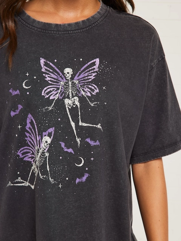 Gothic Fairy Tee Acid Wash - Jay Jays Online