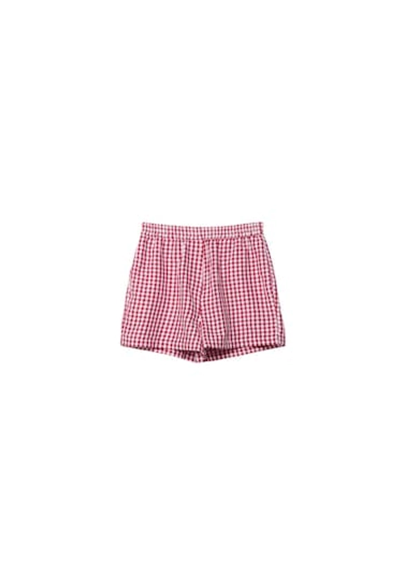 Short boxer taille élastique carreaux vichy