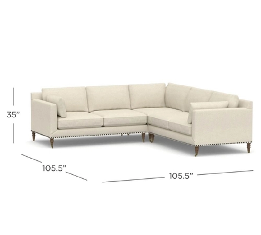 Buy Tallulah Upholstered 3 Piece L Shaped Corner Sectional online | Pottery Barn Saudi Arabia