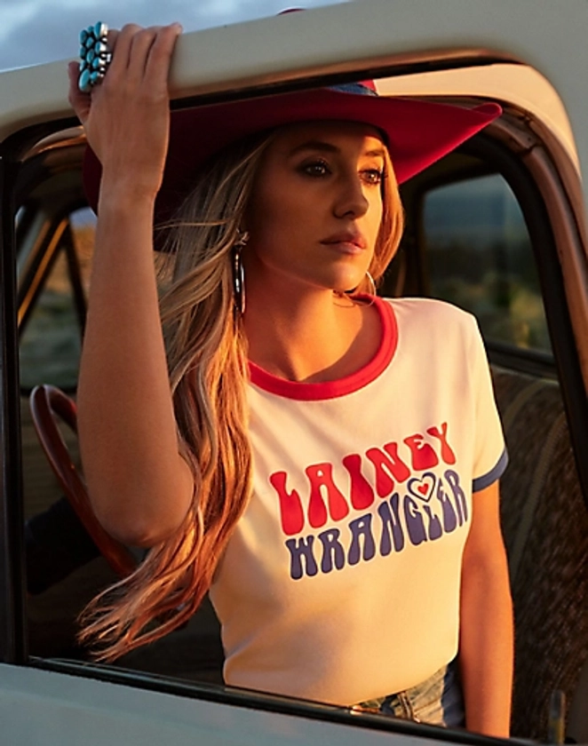 Wrangler x Lainey Wilson Lainey Slim Ringer Tee in White | Collections | Wrangler®