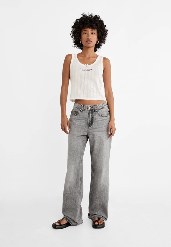 Jean D92 regular wide - Mode femme | Stradivarius France