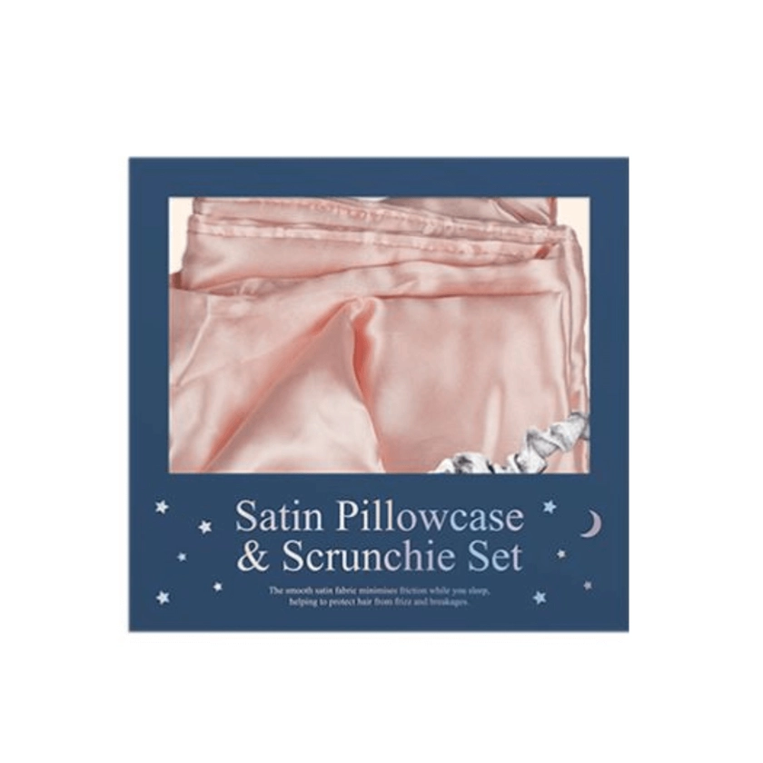 Satin Pillowcase &amp; Scrunchie Gift Set (Pink)