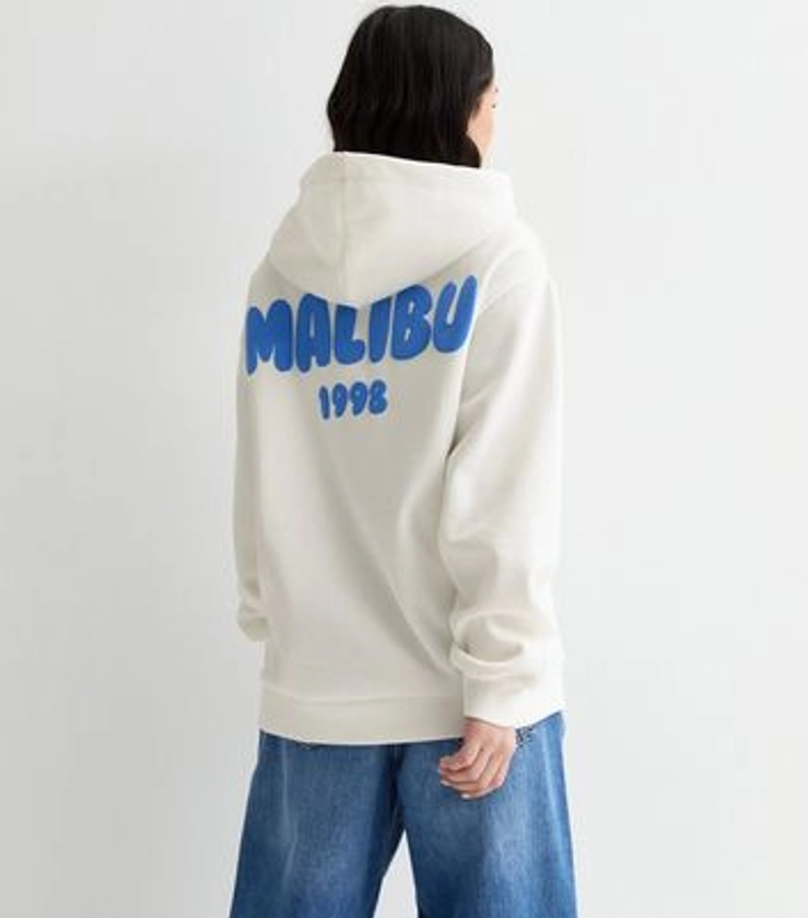 Girls Cream Cotton-Blend Malibu Print Sweatshirt