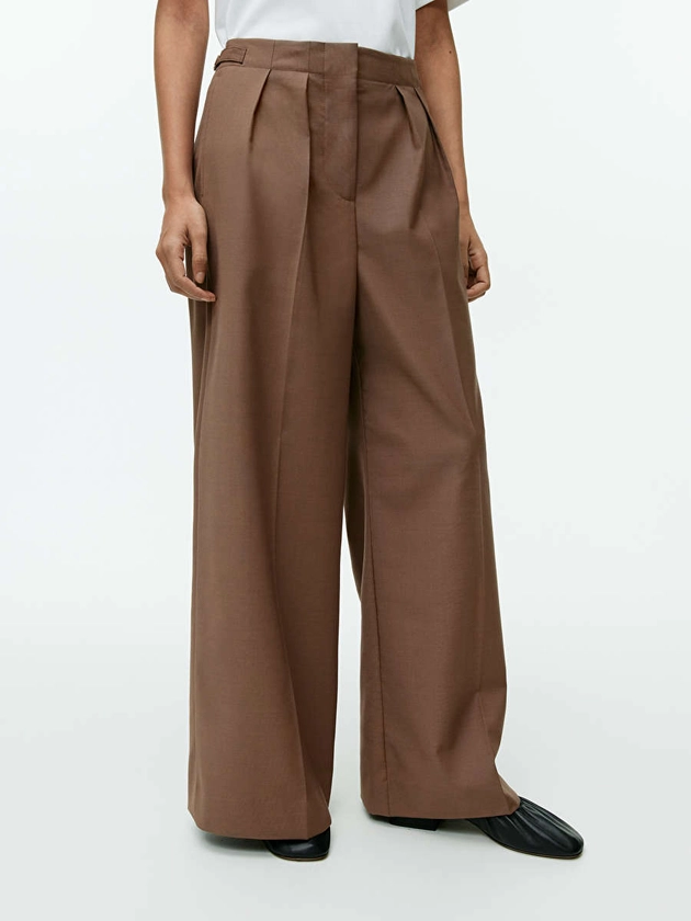 Relaxed Wool-Blend Trousers - Brown - ARKET NL