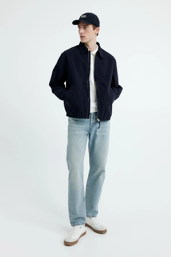 Loose Fit Twill jacket - Navy blue - Men | H&M GB