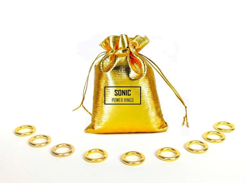 Sonic Gold 9 Mini Metal Power Rings Game Figure Display - Etsy UK