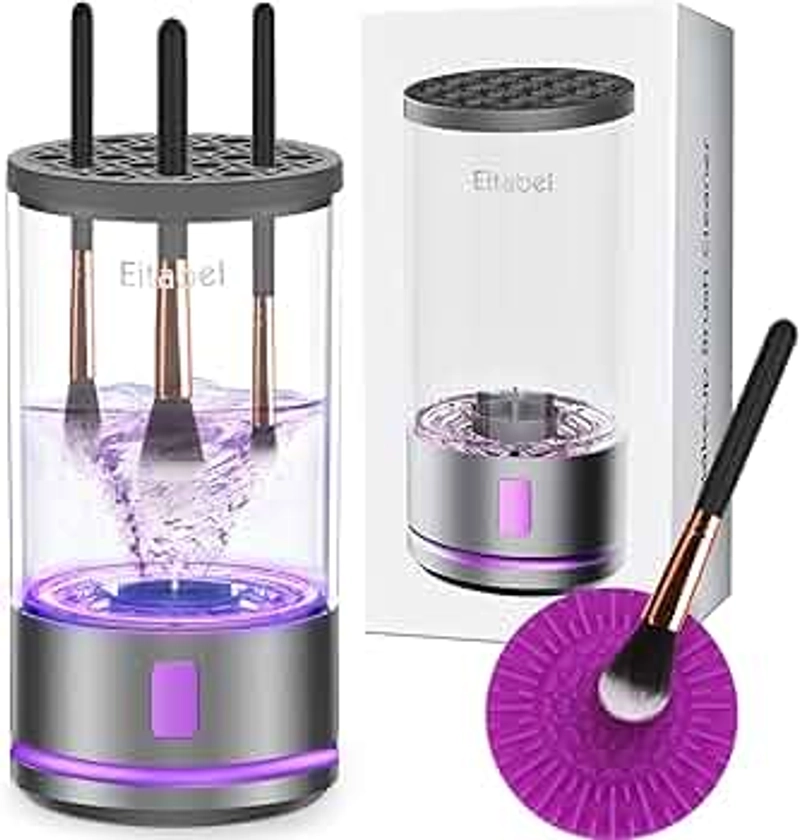 Electric Makeup Brush Cleaner Machine, 4100 RPM Make up Brush Cleaning with 1200 mAh Rechargeable Battery, Automatic Makeup Brush Cleaner with Mat For All Size Cosmetic Brushes and Sponges