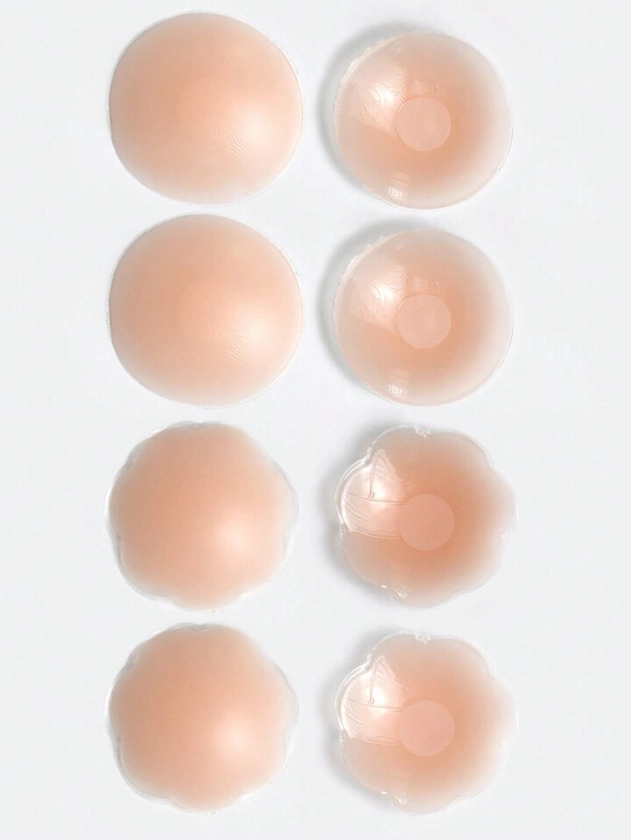 8pcs Self-Adhesive & Reusable Silicone Nipple Covers For Women's B Cup