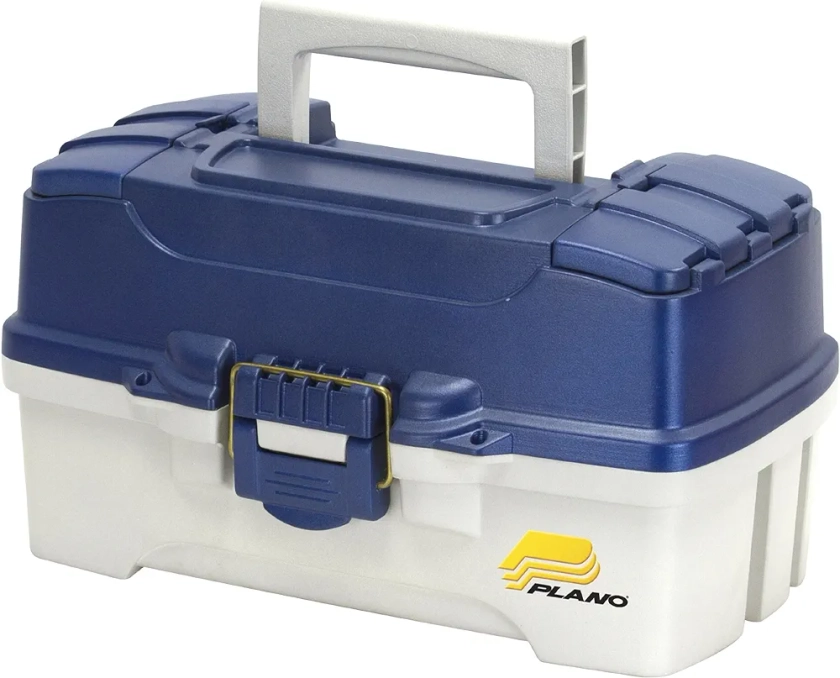 Plano 2-Tray Tackle Box with Dual Top Access, Blue Metallic/Off White, Premium Tackle Storage, 620206, One Size