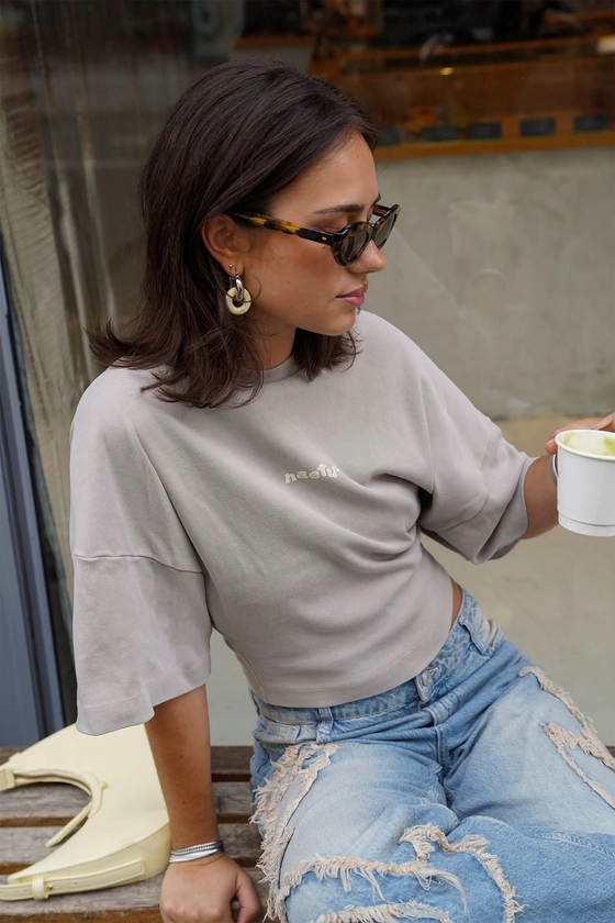 Cropped Tee | Taupe | NAETUR
