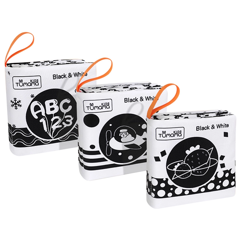 Tumama Cloth Book 3pcs Black White | Buy at Best Price from Mumzworld