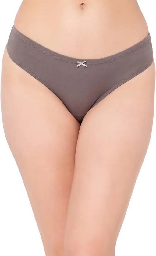 Buy Clovia Women's Cotton Low Waist Thong (PN3507P05_Grey_L) at Amazon.in