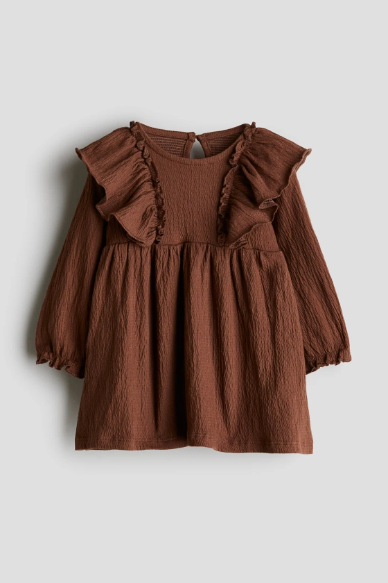 Crinkled Jersey Dress - Brown - Kids | H&M US