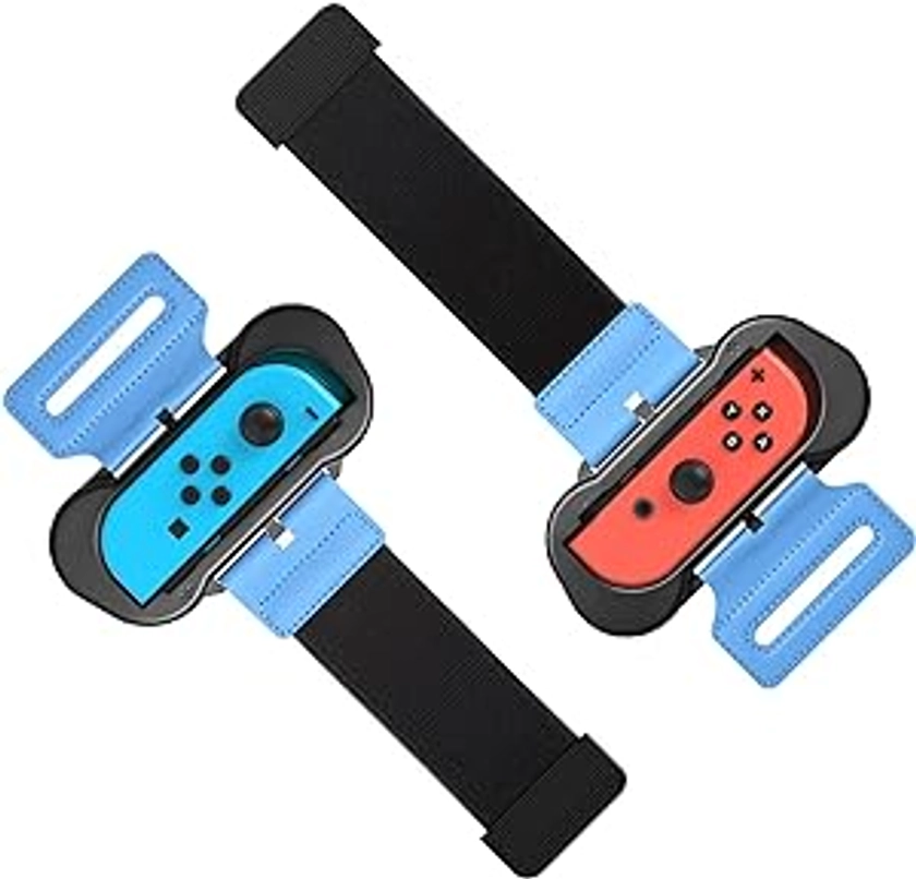 Wrist Bands Compatible with Just Dance 2024 2023 2022 and for Zumba Burn It Up Compatible with Nintendo Switch for Joy-cons & Switch OLED, Adjustable Elastic Strap for Switch Controller 2 Pack