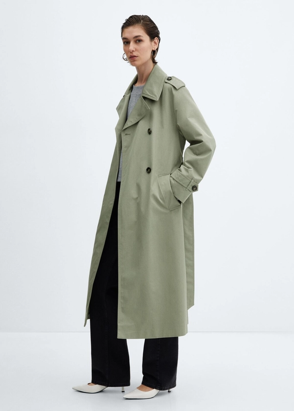 Double-button trench coat - Woman | Mango Canada