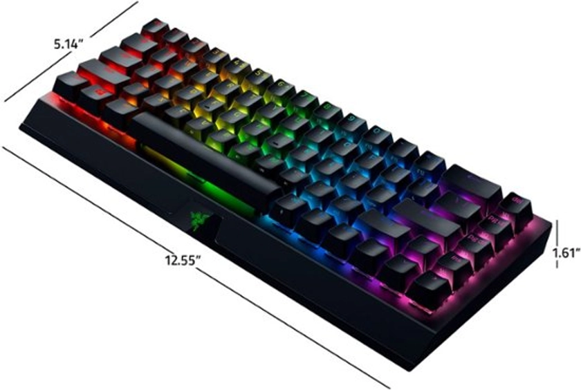 Razer - BlackWidow V3 Mini Hyperspeed Phantom Edition 65% Wireless Mechanical Yellow Linear Switch Gaming Keyboard - Black