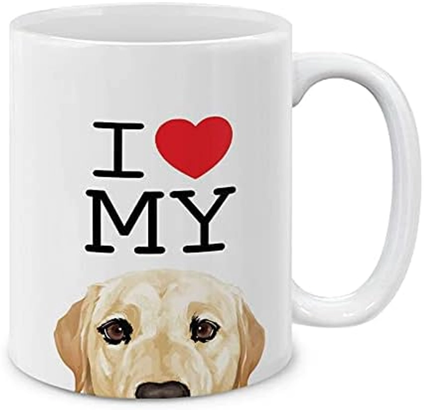 MUGBREW I Love My Cream Labrador Retriever Dog Ceramic Coffee Mug Tea Cup, 11 OZ