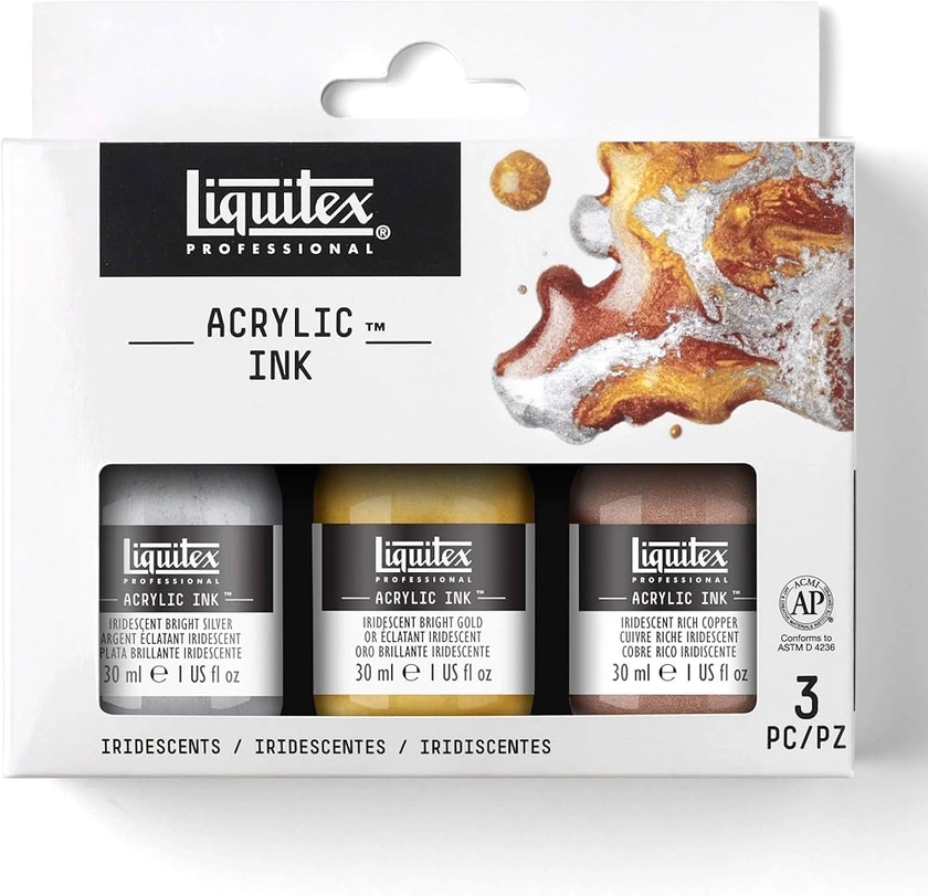 Liquitex Professional Encre Acrylique Set 3X30ml Couleurs Iridescentes