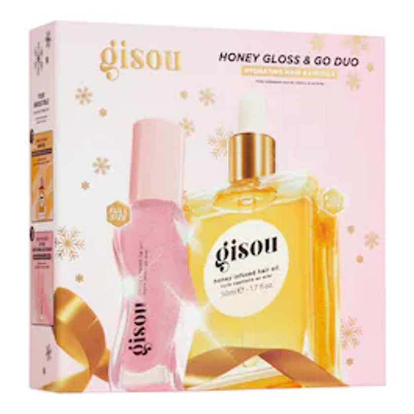 GISOU | Honey Gloss & Go Duo - Coffret huile cheveux et huile à lèvres