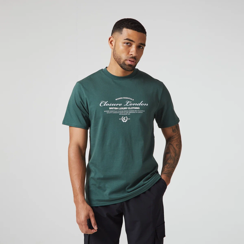 Arch Luxe T-Shirt | Forest Green
