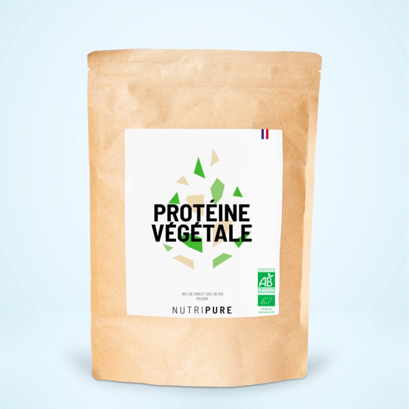 Protéine végétale bio et vegan : riz et pois en poudre