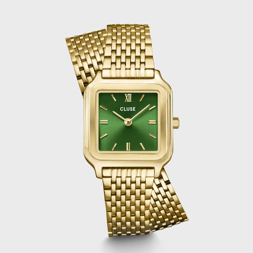 Gracieuse Petite Watch Double Steel, Forest Green, Gold Colour