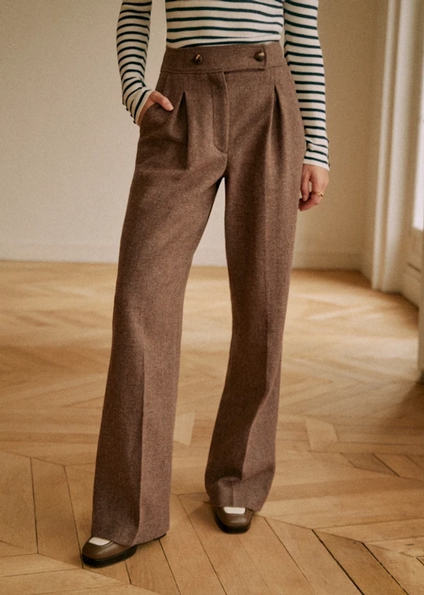 Pantalon Auguste - Taupe - Laine vierge - Sézane