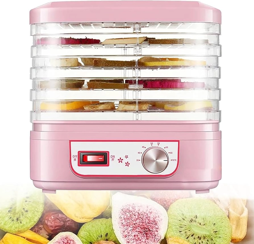 Electric Food Dehydrator with 5 Tray, 35-70°C Temperature Control Fruit Small Freeze Dryer Machine 360° Ventilation, Snacks Air Dryer for Home Use Food for Food and Jerky Fruits Meat